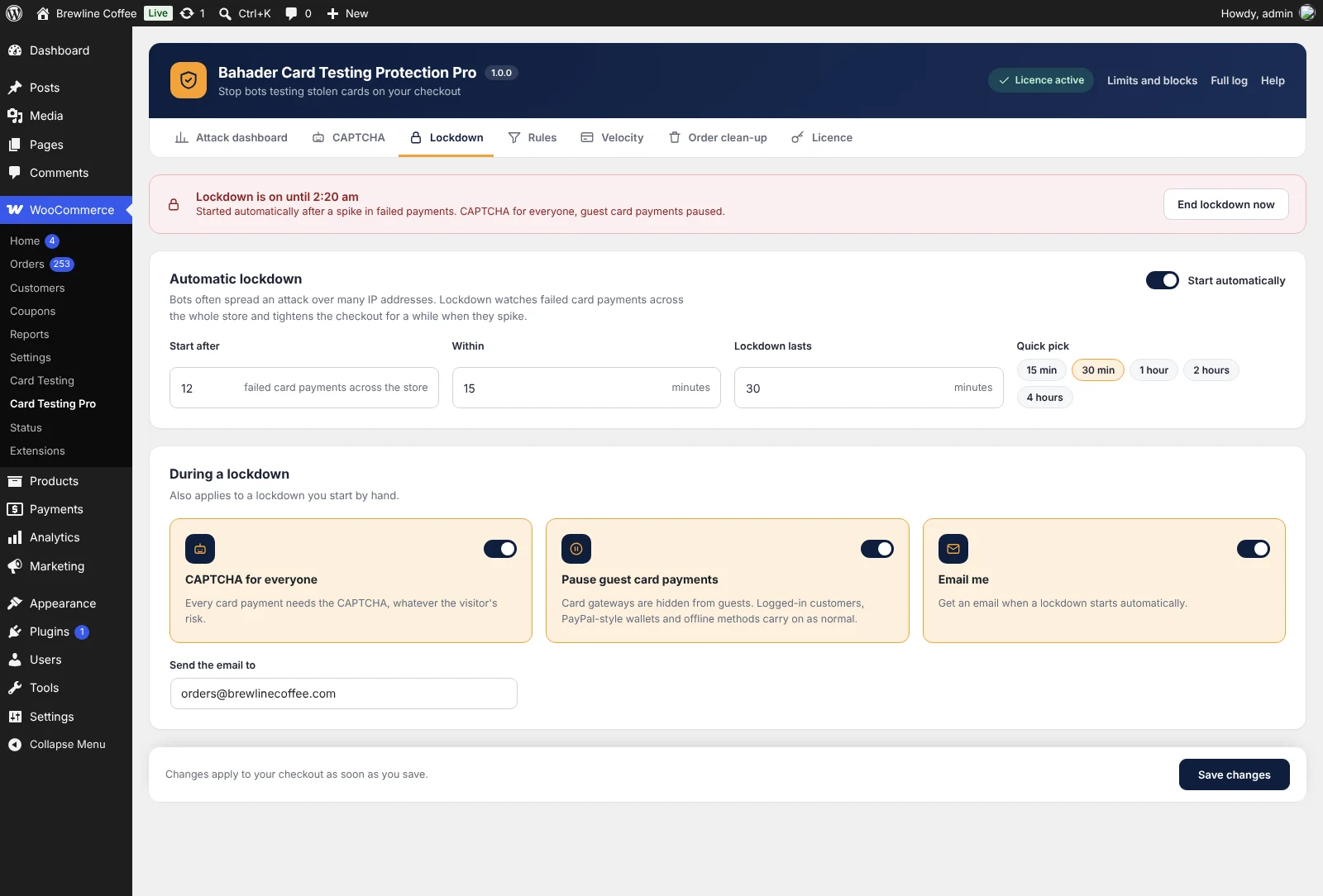 Bahader Card Testing Protection Pro: Lockdown