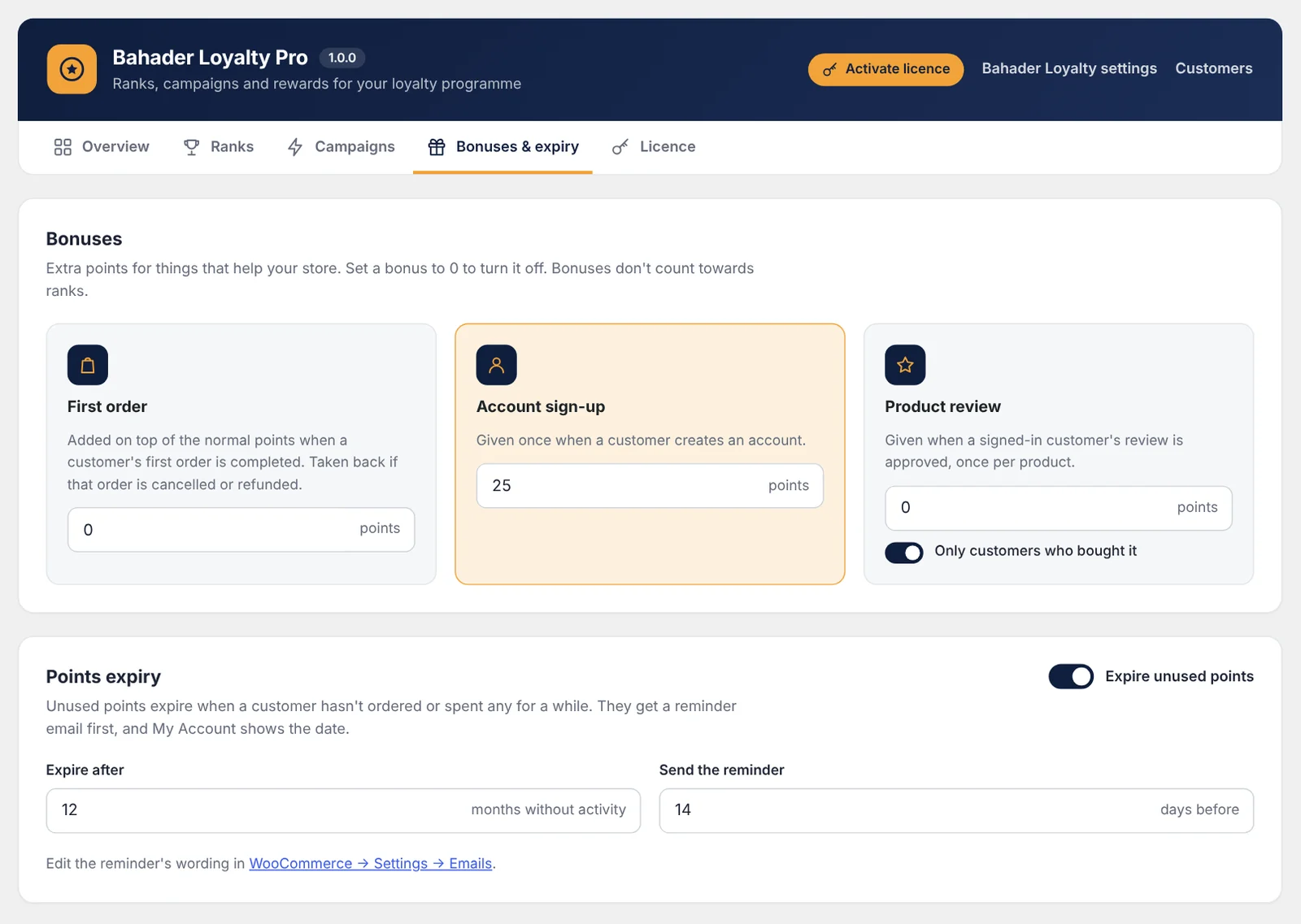 Bahader Loyalty Pro: Bonuses & expiry